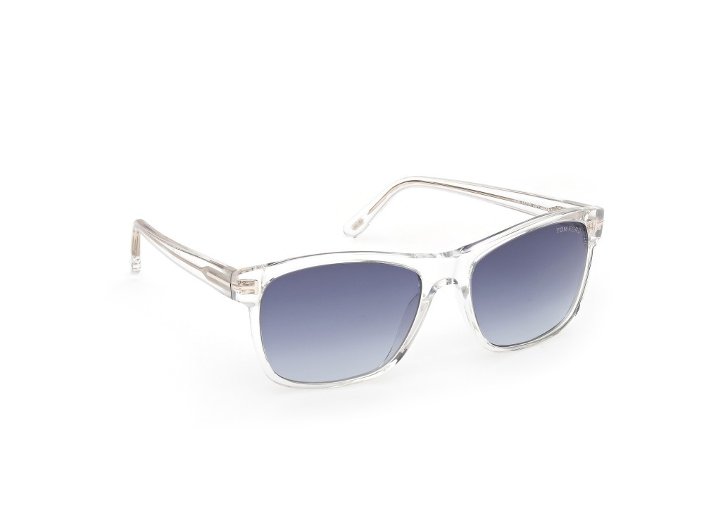 Sunglasses Tom Ford Giulio FT0698 (26W) color cristallo  shape geometric lenses blu sfumato