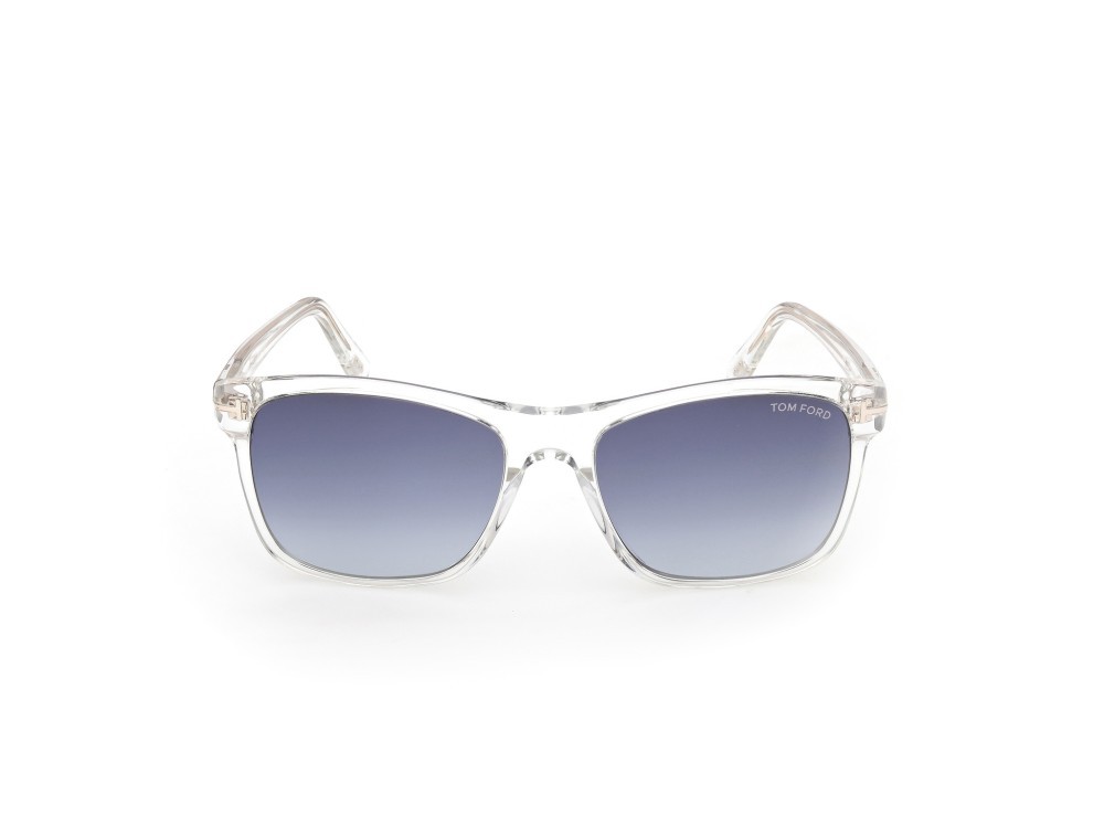 Sunglasses Tom Ford Giulio FT0698 (26W) color cristallo  shape geometric lenses blu sfumato
