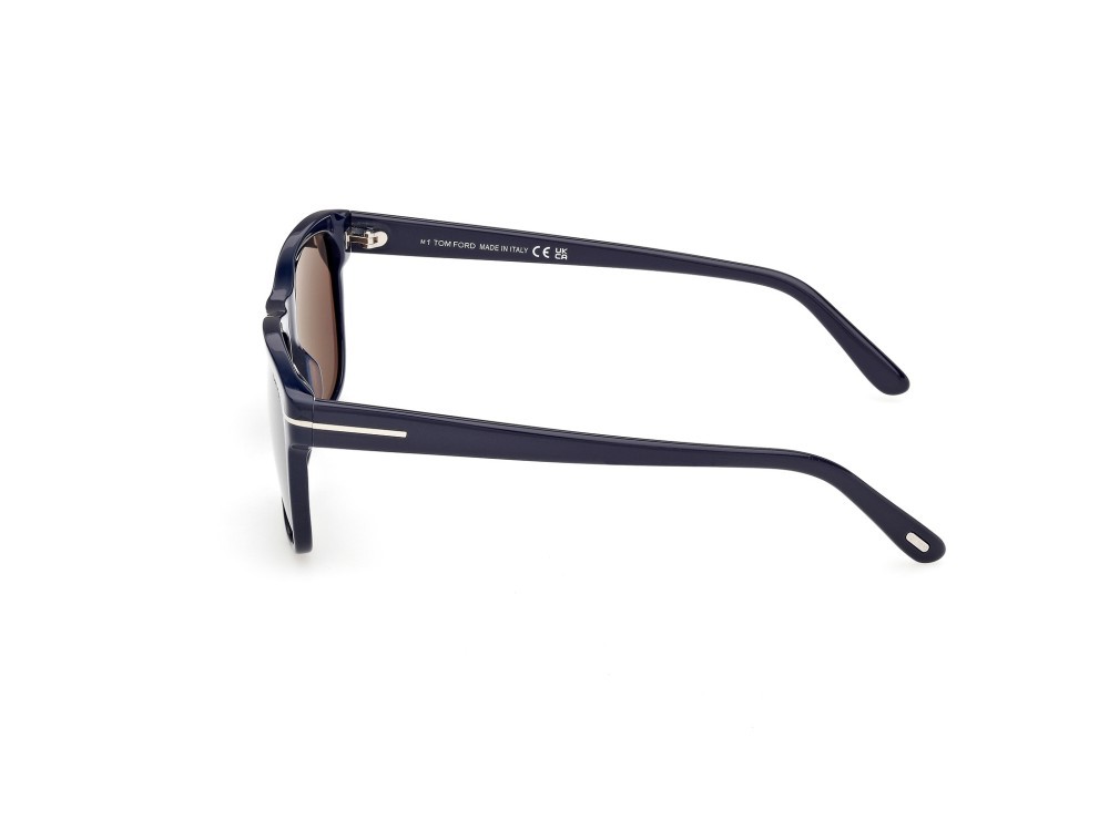 Sunglasses Tom Ford Giulio FT0698 (90A) color blu lucido shape geometric lenses fumo 