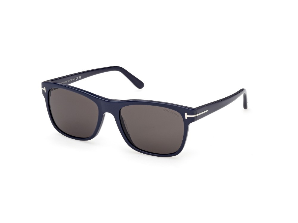 Sunglasses Tom Ford Giulio FT0698 (90A) color blu lucido shape geometric lenses fumo 