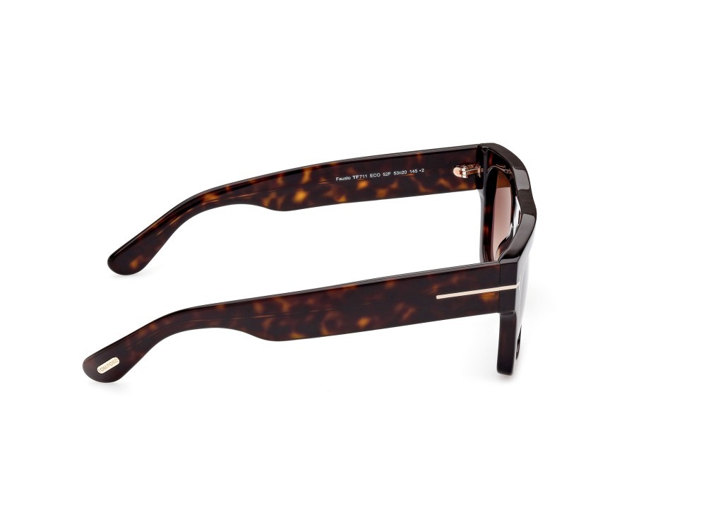 Sunglasses Tom Ford Fausto FT0711 (52F) color avana scura shape geometric lenses marrone grad.