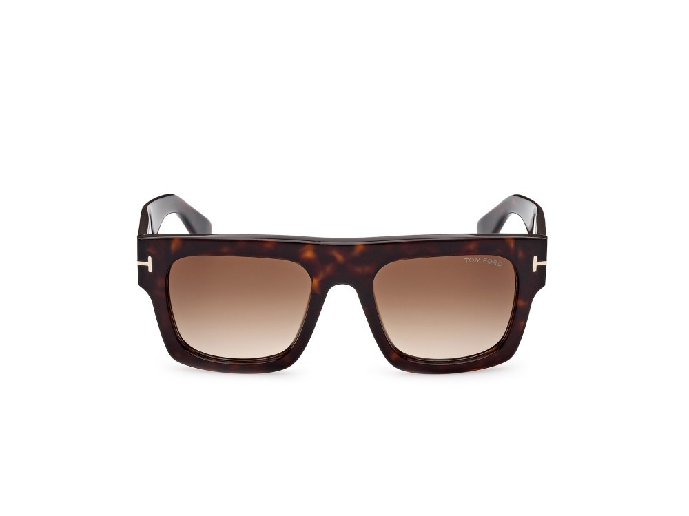 Sunglasses Tom Ford Fausto FT0711 (52F) color avana scura shape geometric lenses marrone grad.