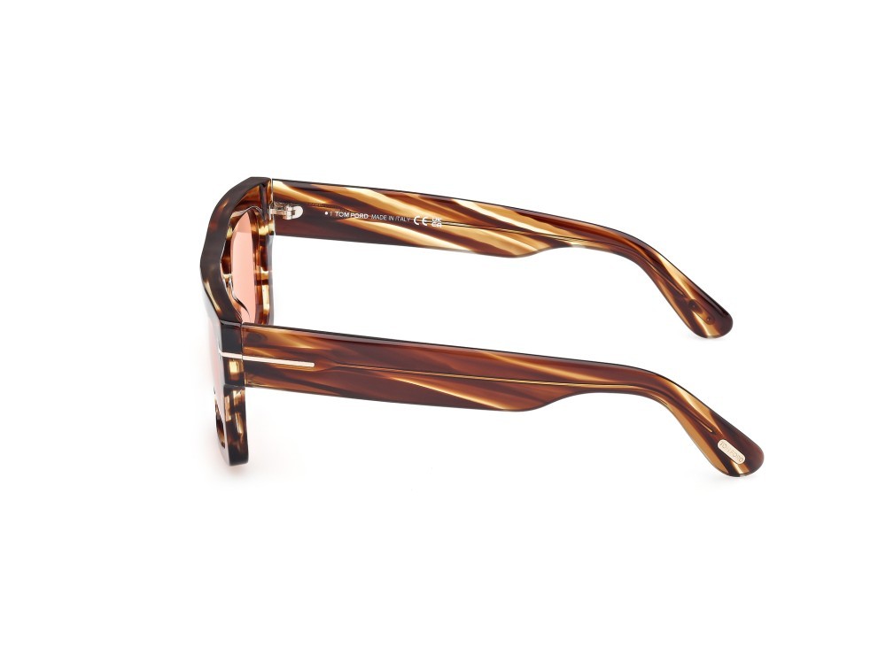 Sunglasses Tom Ford Fausto FT0711 (53E) color avana colorata shape geometric 