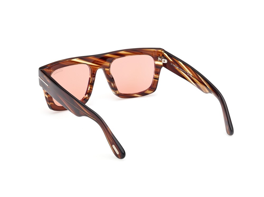 Sunglasses Tom Ford Fausto FT0711 (53E) color avana colorata shape geometric 