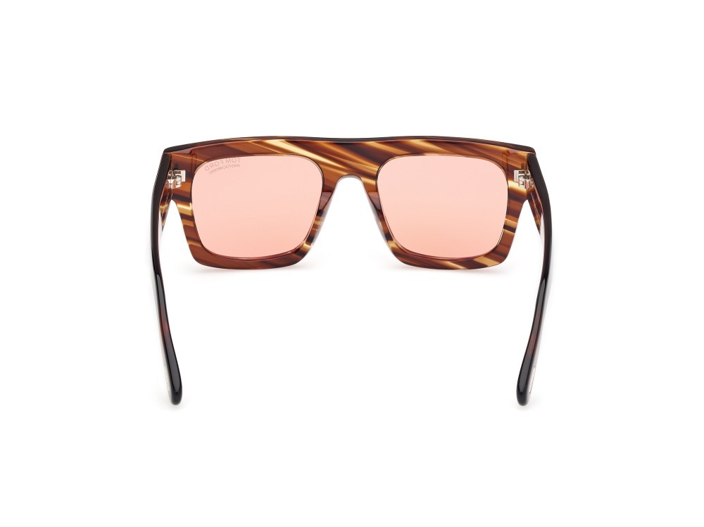 Sunglasses Tom Ford Fausto FT0711 (53E) color avana colorata shape geometric 