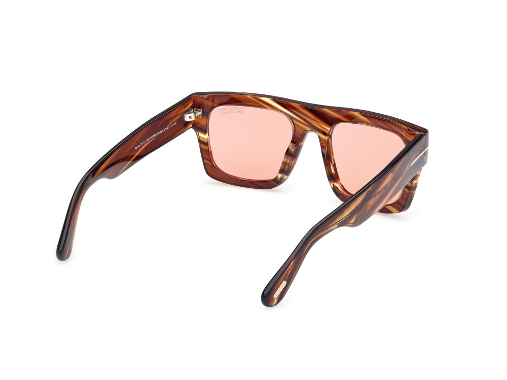 Sunglasses Tom Ford Fausto FT0711 (53E) color avana colorata shape geometric 