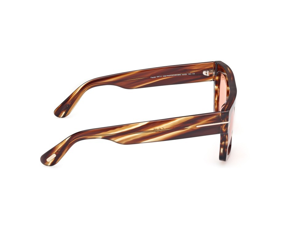 Sunglasses Tom Ford Fausto FT0711 (53E) color avana colorata shape geometric 
