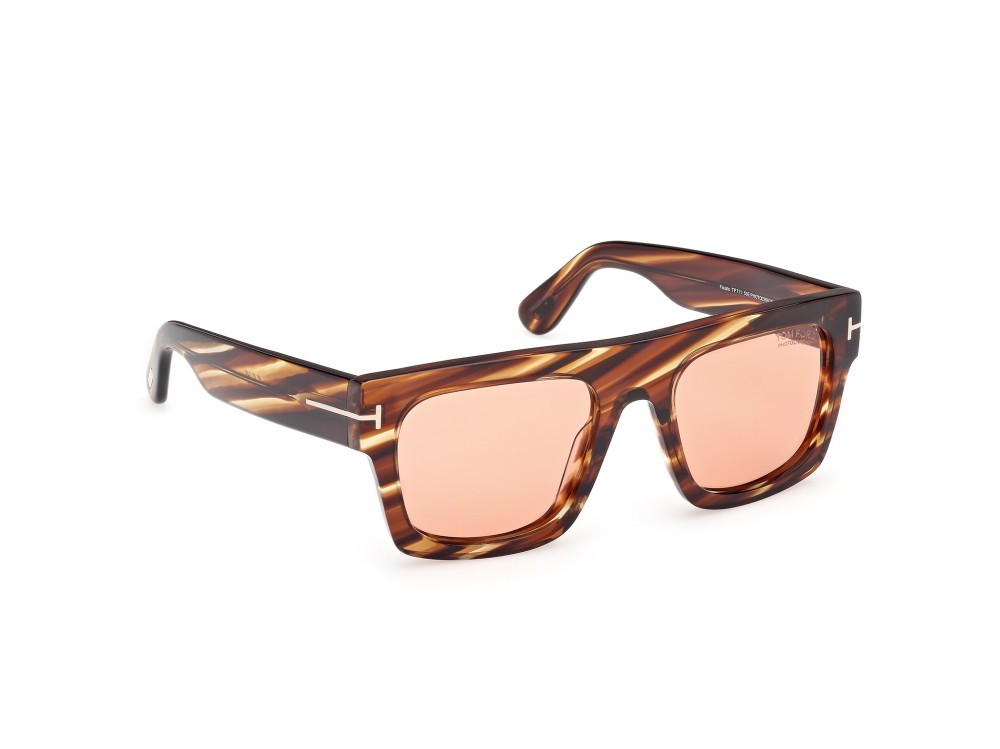 Sunglasses Tom Ford Fausto FT0711 (53E) color avana colorata shape geometric 