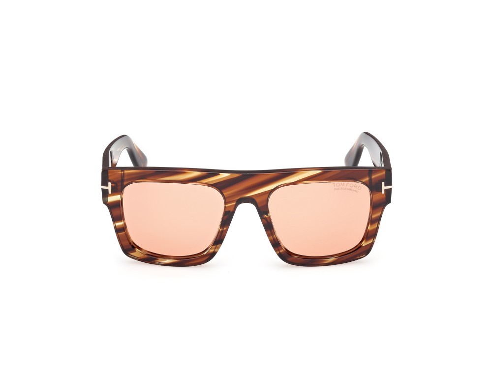 Sunglasses Tom Ford Fausto FT0711 (53E) color avana colorata shape geometric 