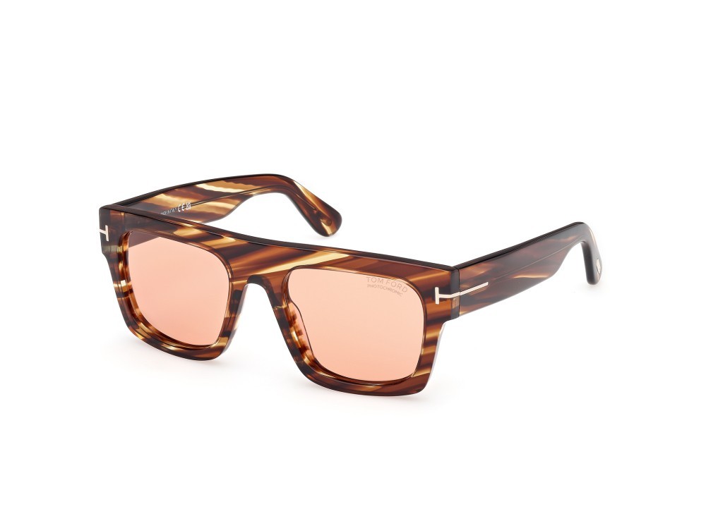 Sunglasses Tom Ford Fausto FT0711 (53E) color avana colorata shape geometric 