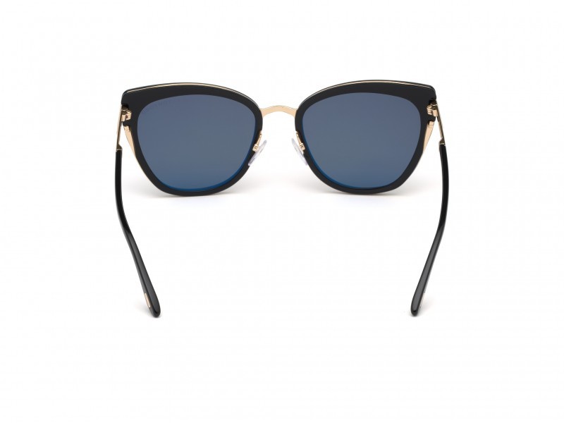 Sonnenbrillen Tom Ford Simona FT0717 (01A) farbe nero lucido form schmetterling gläser fumo 