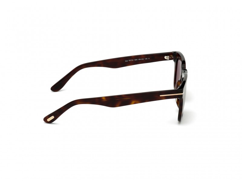Sunglasses Tom Ford FT0751 (52N) color avana scura shape square lenses verde