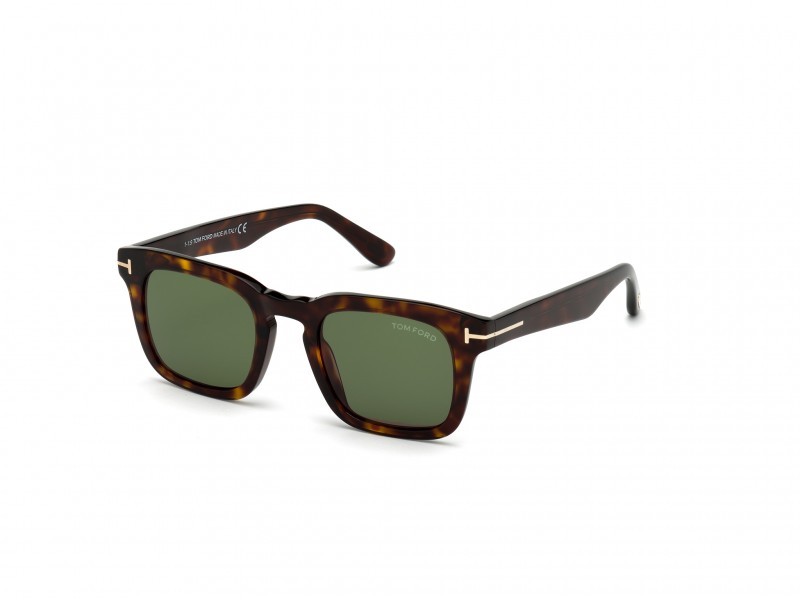 Sunglasses Tom Ford FT0751 (52N) color avana scura shape square lenses verde