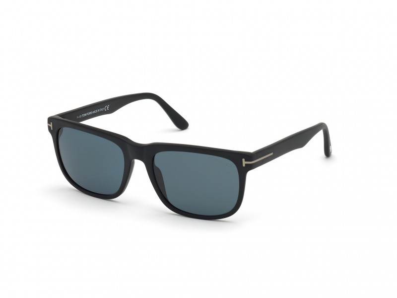 Sonnenbrillen Tom Ford Stephenson FT0775 (02N) farbe nero opaco form quadratisch gläser verde
