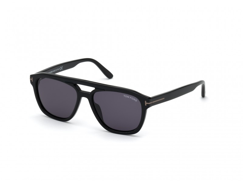 Sonnenbrillen Tom Ford Gerrard  FT0776-N (01A) farbe nero lucido form quadratisch gläser fumo