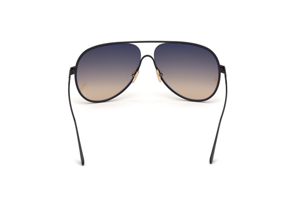 Sonnenbrillen Tom Ford Alec FT0824 (01B) farbe nero lucido form aviator gläser fumo grad.