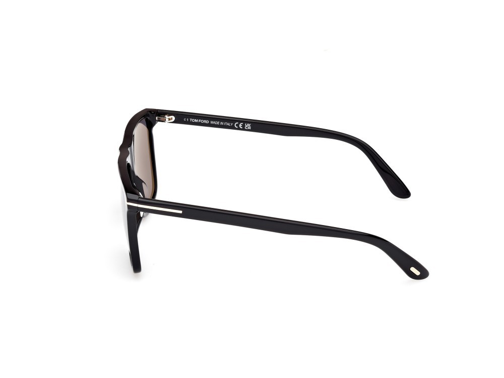 Sonnenbrillen Tom Ford Fletcher FT0832 (01D) farbe nero lucido form quadratisch gläser fumo polar.