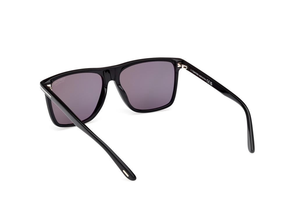 Sonnenbrillen Tom Ford Fletcher FT0832 (01D) farbe nero lucido form quadratisch gläser fumo polar.