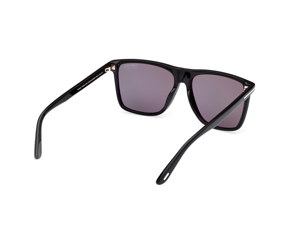 Sonnenbrillen Tom Ford Fletcher FT0832 (01D) farbe nero lucido form quadratisch gläser fumo polar.