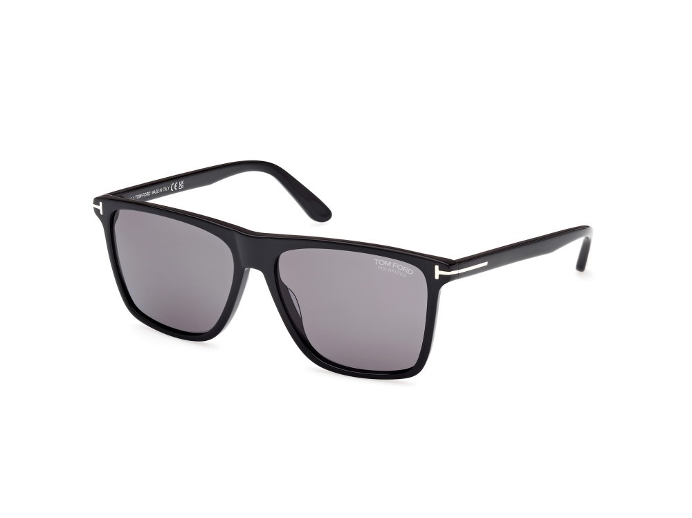 Sonnenbrillen Tom Ford Fletcher FT0832 (01D) farbe nero lucido form quadratisch gläser fumo polar.