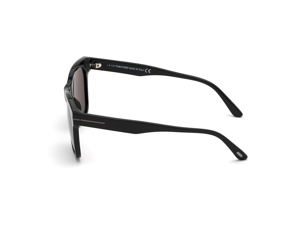 Sonnenbrillen Tom Ford Brooklyn FT0833-N (01A) farbe nero lucido  form quadratisch gläser fumo 