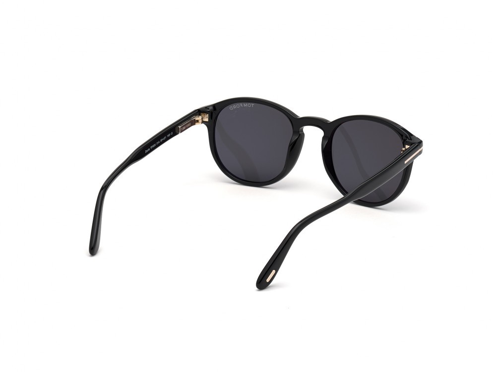 Sunglasses Tom Ford Dante FT0834 (01A) color nero lucido  shape round lenses fumo 