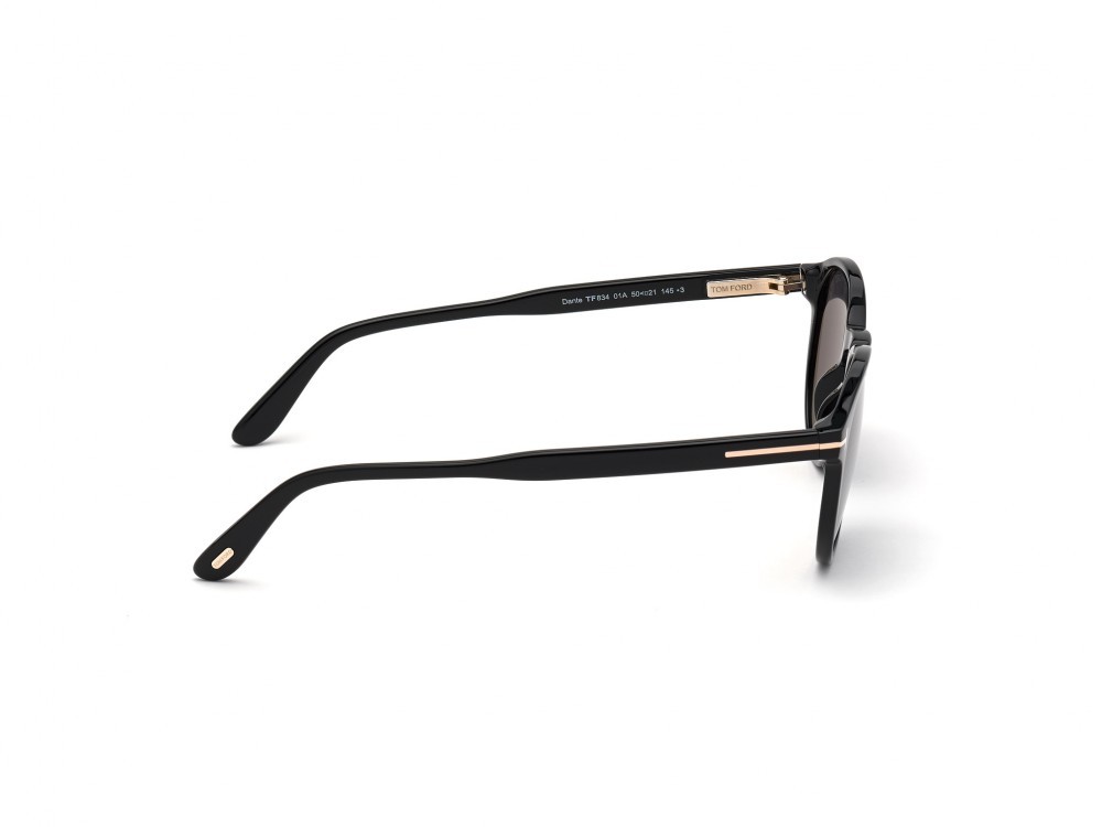Sunglasses Tom Ford Dante FT0834 (01A) color nero lucido  shape round lenses fumo 