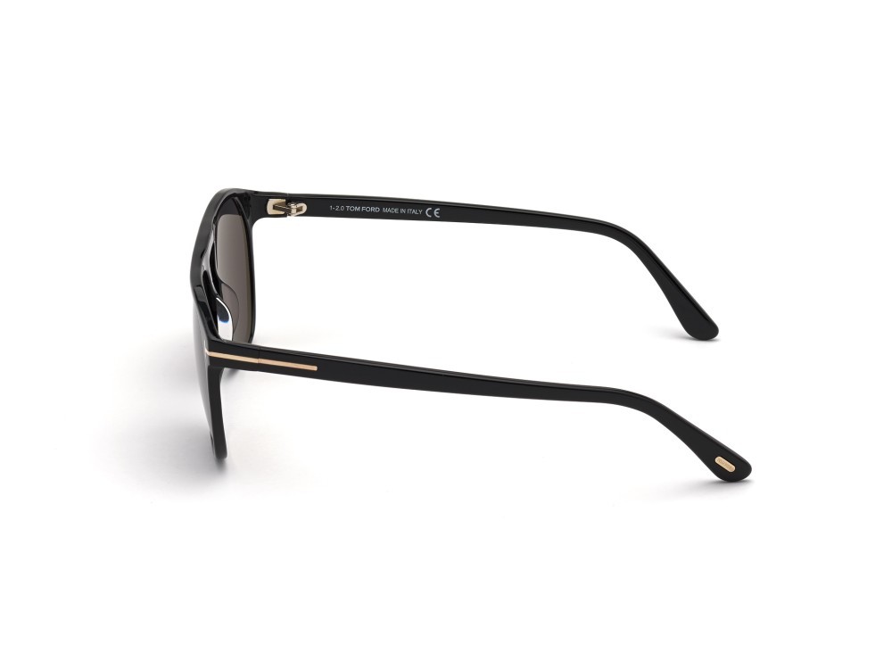 Sonnenbrillen Tom Ford Jasper-02 FT0835 (01A) farbe nero lucido  form rund gläser fumo 