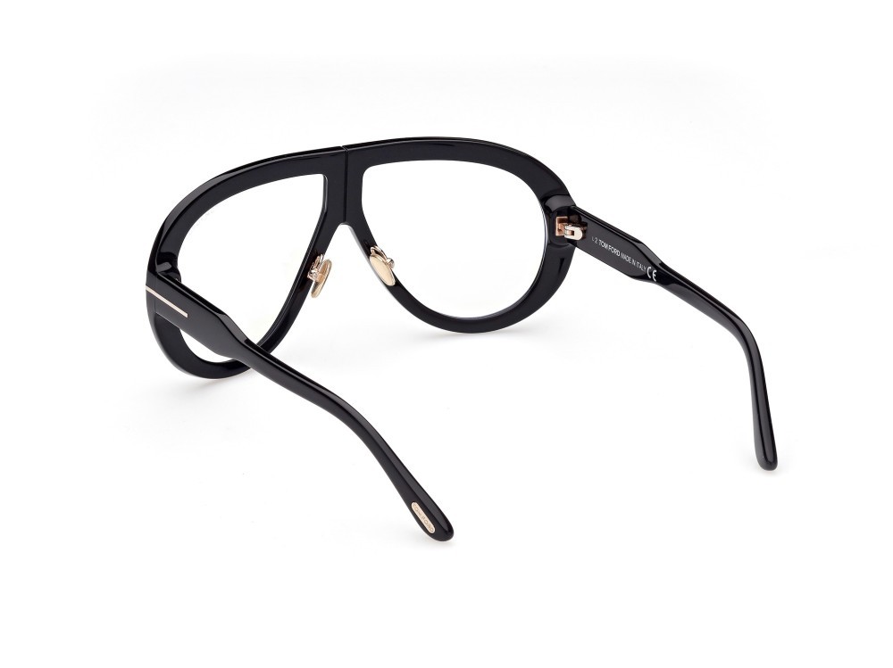 Occhiali da sole Tom Ford Troy FT0836 (001) colore nero lucido forma aviator 