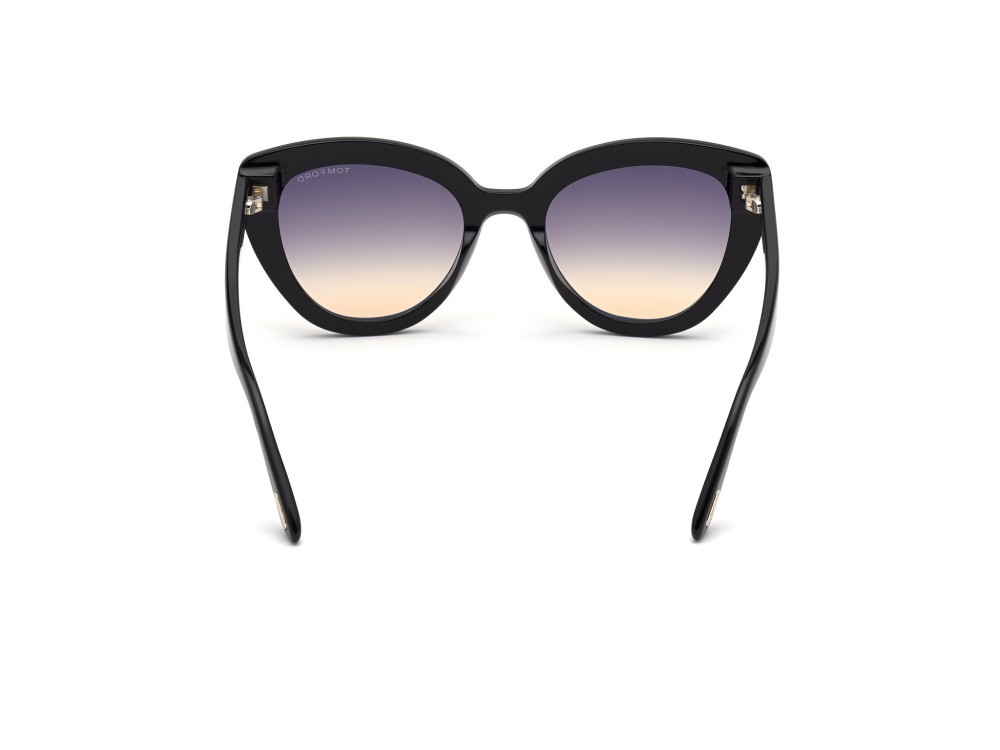 Sonnenbrillen Tom Ford Izzi FT0845 (01B) farbe nero lucido  form cat-eye gläser fumo grad.