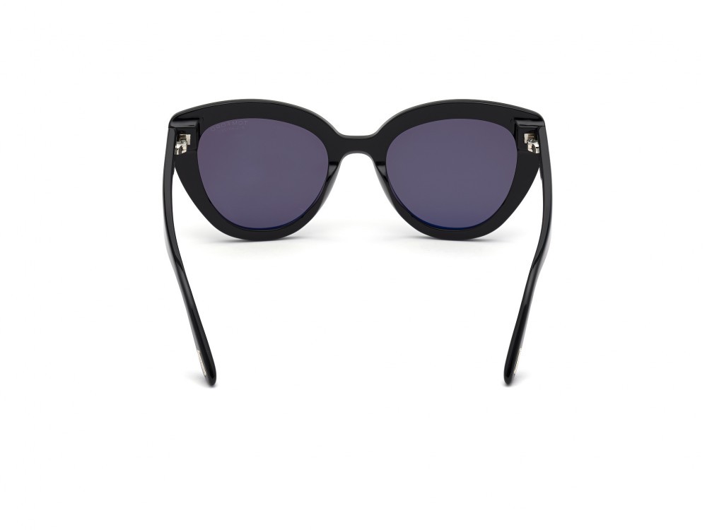 Sonnenbrillen Tom Ford Izzi FT0845 (01D) farbe nero lucido  form cat-eye gläser fumo polar.