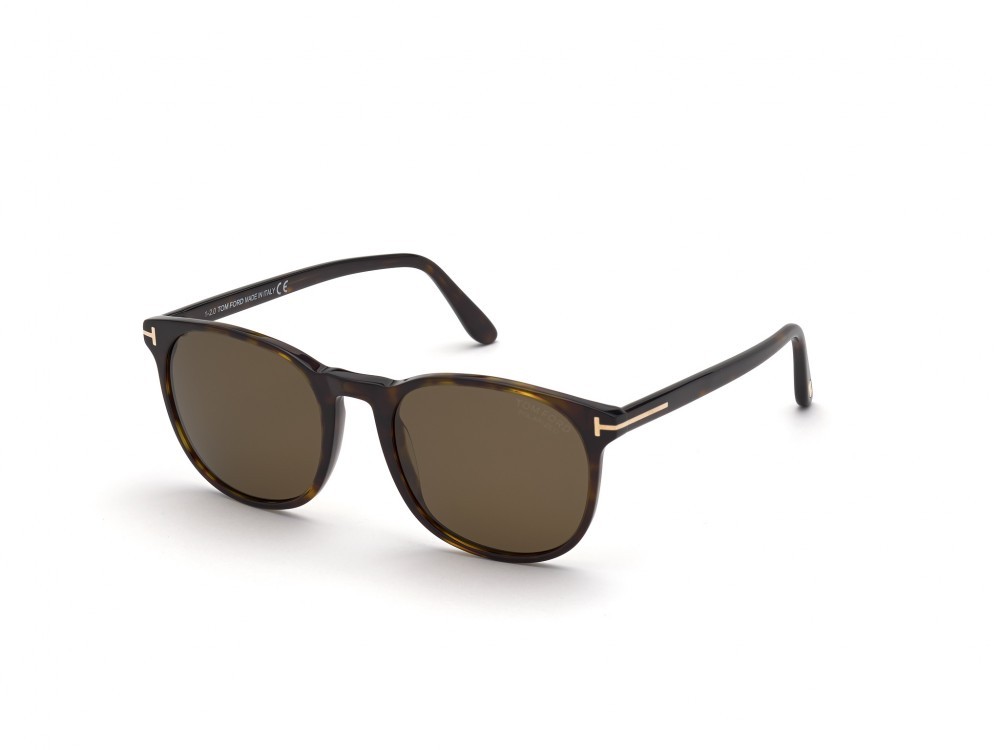 Sonnenbrillen Tom Ford Ansel FT0858 (52H) farbe avana scura form rund gläser marrone polar.
