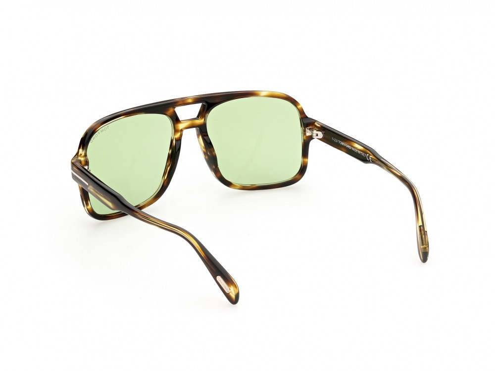 Sonnenbrillen Tom Ford Falconer-02 FT0884 (52N) farbe avana scura form navigator gläser verde