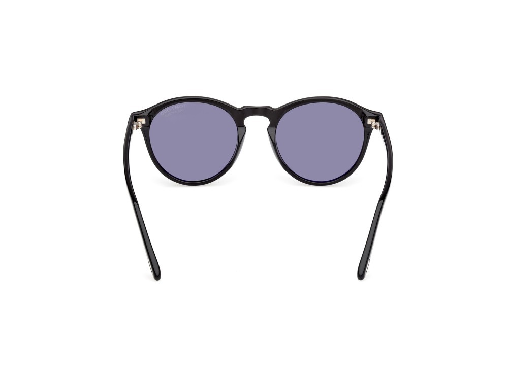 Sunglasses Tom Ford Aurele FT0904 (01D) color nero lucido shape round lenses fumo polar.