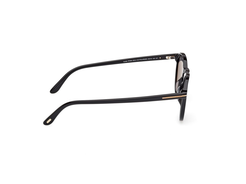 Sunglasses Tom Ford Aurele FT0904 (01D) color nero lucido shape round lenses fumo polar.