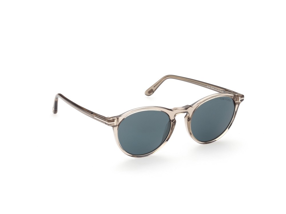 Sunglasses Tom Ford Aurele FT0904 (57V) color beige lucido shape round lenses blu
