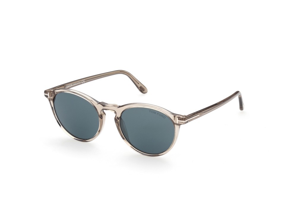 Sunglasses Tom Ford Aurele FT0904 (57V) color beige lucido shape round lenses blu
