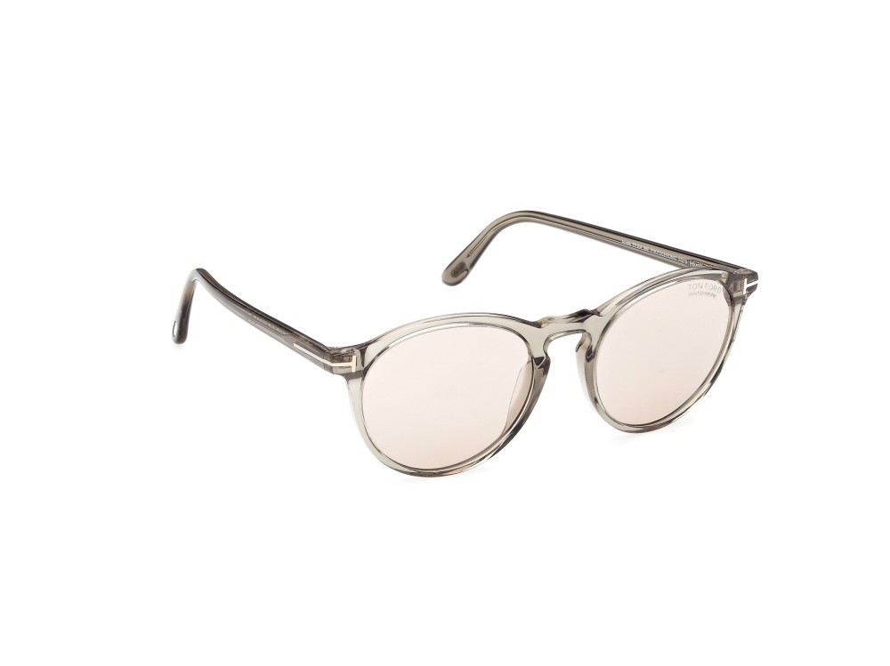 Sonnenbrillen Tom Ford Aurele FT0904 (96E) farbe verde scuro lucido  form rund gläser marrone