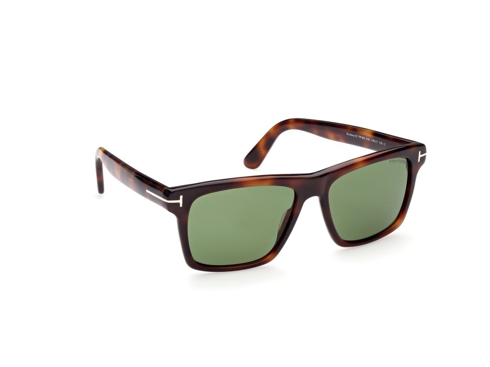 Sonnenbrillen Tom Ford Buckley-02 FT0906 (53N) farbe avana bionda form quadratisch gläser verde 