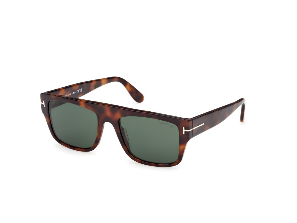 Sonnenbrillen Tom Ford Dunning-02 FT0907 (53N) farbe avana bionda form rechteckig gläser verde