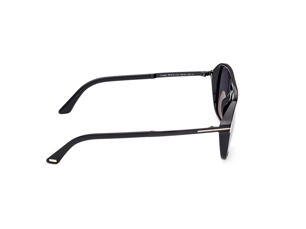 Sonnenbrillen Tom Ford Crosby FT0910 (01A) farbe nero lucido form navigator gläser fumo