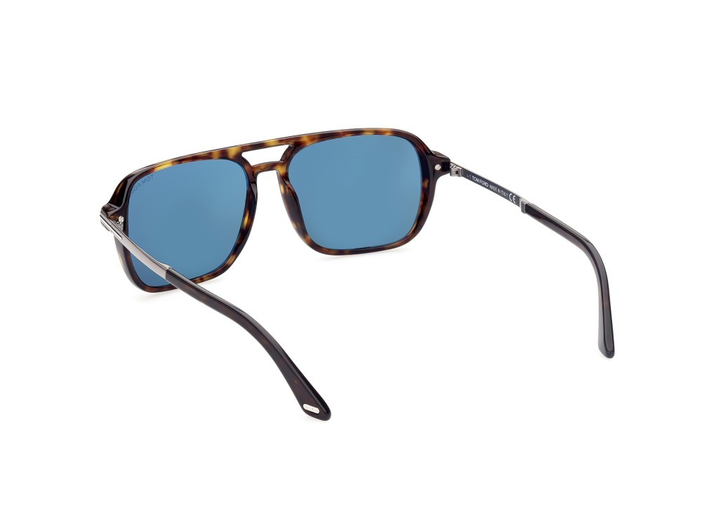 Sunglasses Tom Ford Crosby FT0910 (52V) color avana scura shape navigator lenses blu