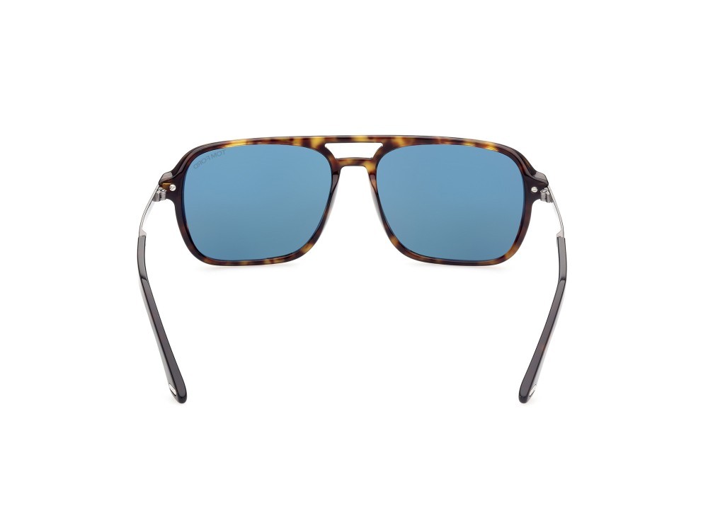 Sunglasses Tom Ford Crosby FT0910 (52V) color avana scura shape navigator lenses blu