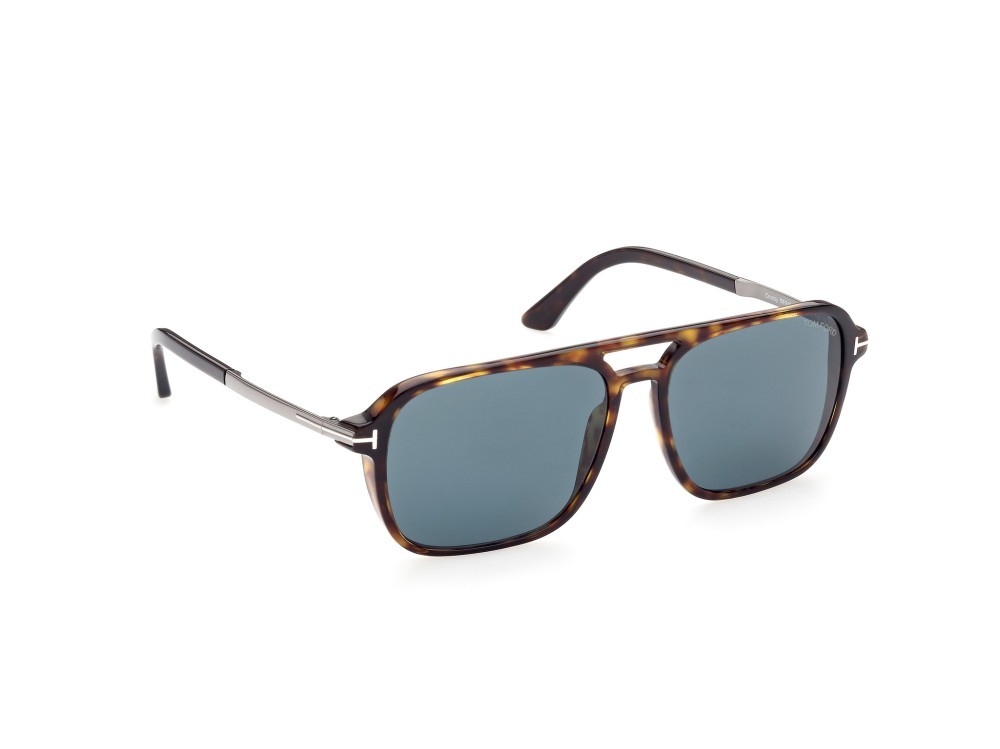Sunglasses Tom Ford Crosby FT0910 (52V) color avana scura shape navigator lenses blu
