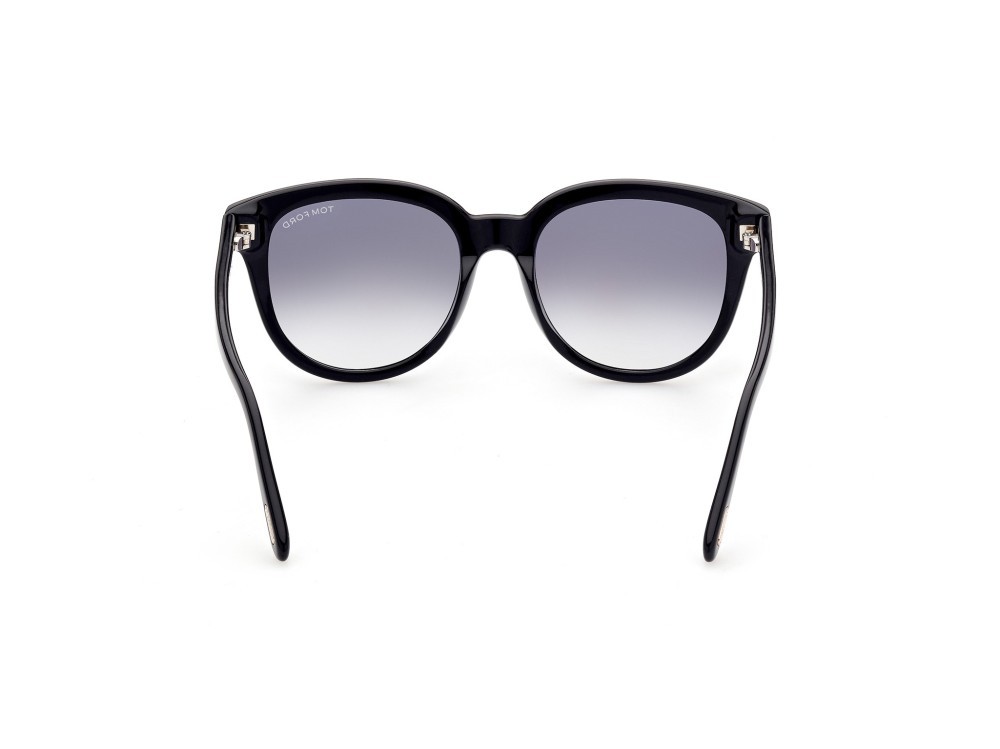 Sonnenbrillen Tom Ford Olivia-02 FT0914 (01B) farbe nero lucido form rund gläser fumo grad.