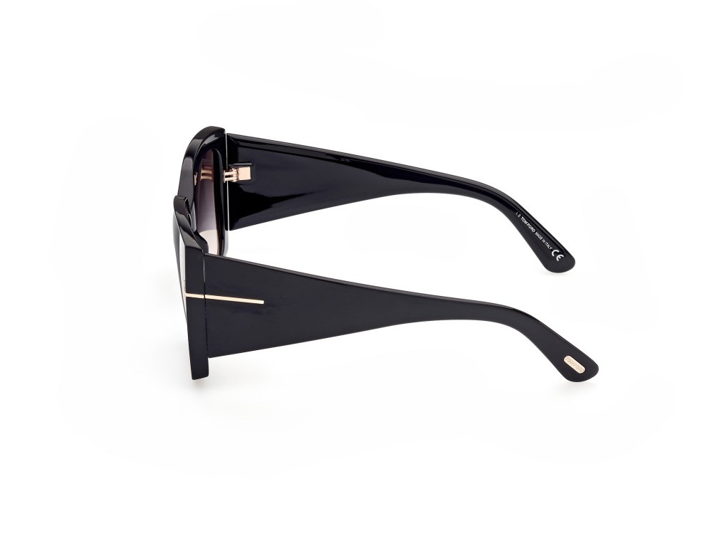 Sunglasses Tom Ford Jacquetta FT0921 (01B) color nero lucido shape square lenses fumo grad.