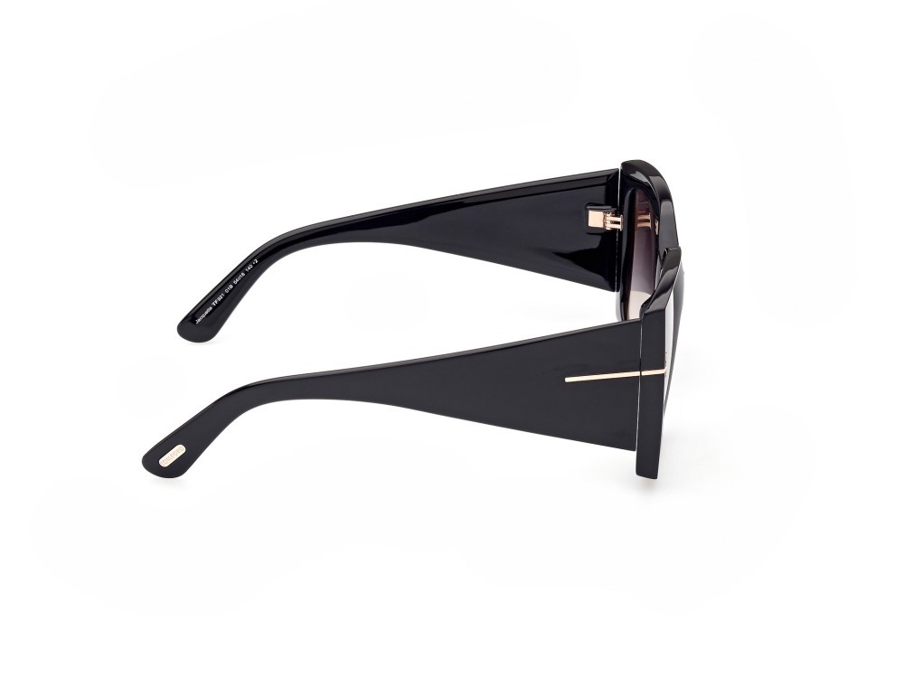 Sunglasses Tom Ford Jacquetta FT0921 (01B) color nero lucido shape square lenses fumo grad.