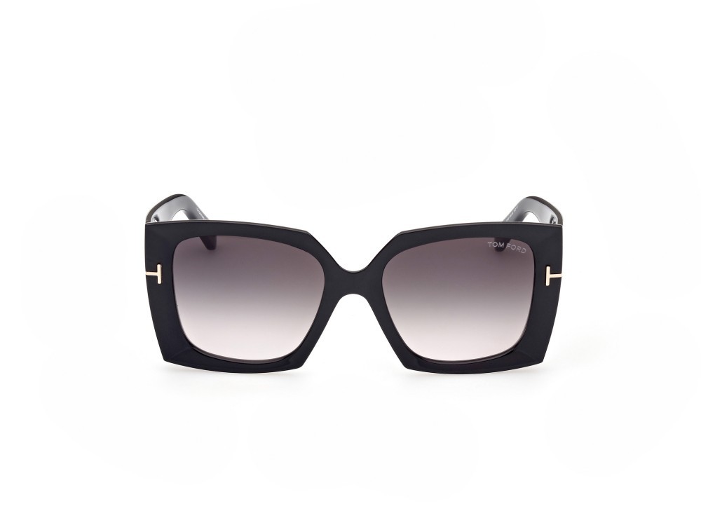 Sunglasses Tom Ford Jacquetta FT0921 (01B) color nero lucido shape square lenses fumo grad.