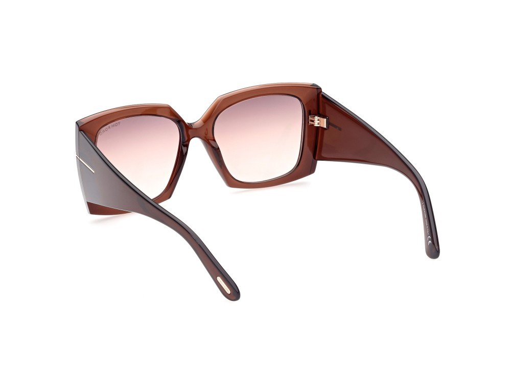 Sonnenbrillen Tom Ford Jacquetta FT0921 (48G) farbe marrone scuro lucido form quadratisch gläser marrone specchiato