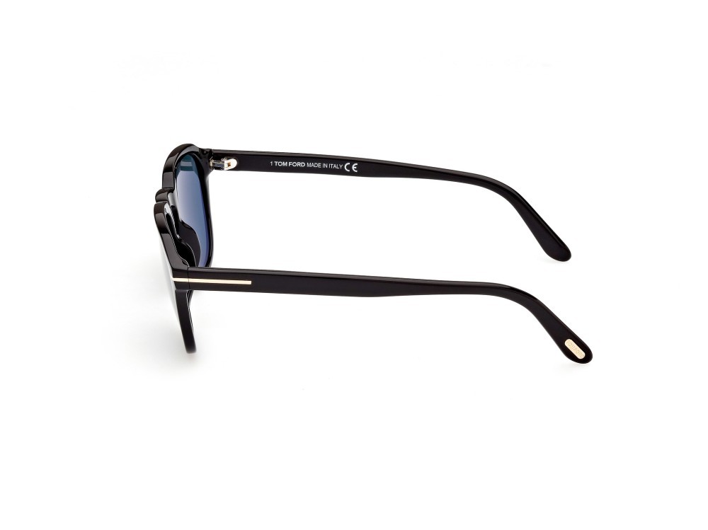 Sonnenbrillen Tom Ford Avery FT0931 (01V) farbe nero lucido form rund gläser blu